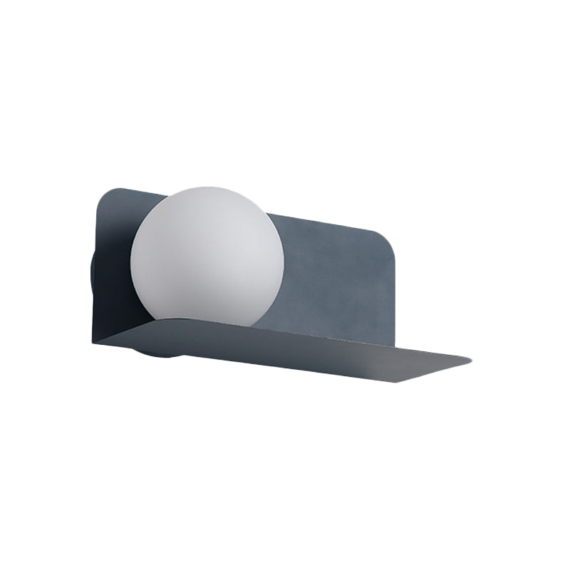 White Globe Wall Light Nordic Style Frosted Glass Sconce Light for Study Room Child Bedroom | Kalsten