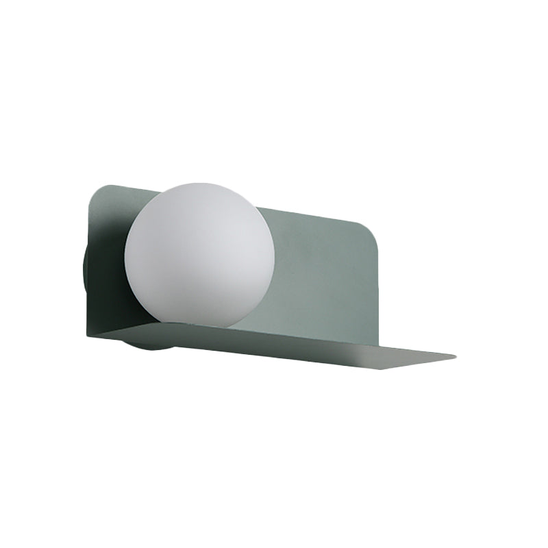 White Globe Wall Light Nordic Style Frosted Glass Sconce Light for Study Room Child Bedroom | Kalsten