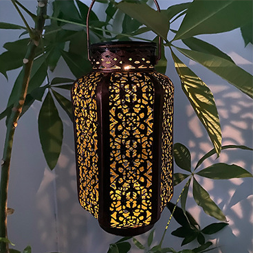 Modern Art Deco Solar Waterproof Hexagonal Lantern Iron LED Outdoor Light For Garden | Kalsten