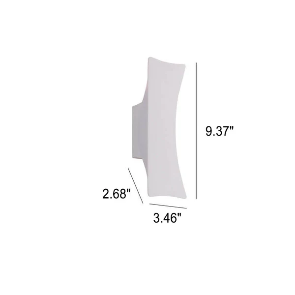 Modern Simple Rectangular Curved LED Outdoor Waterproof Wall Sconce Lamp | Kalsten
