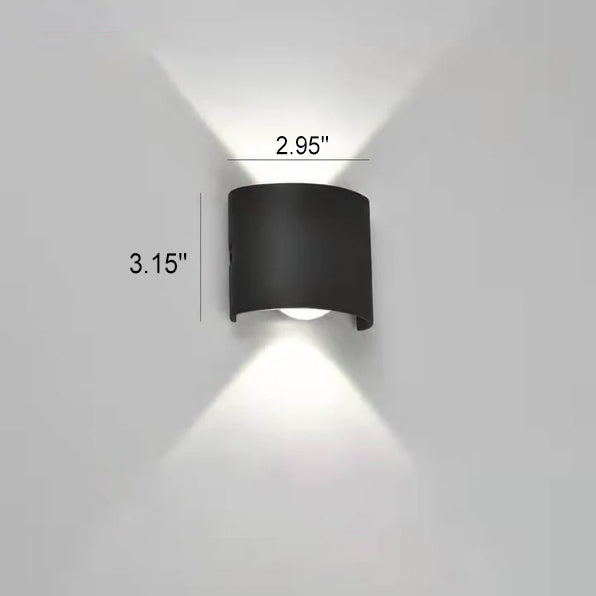 Modern Outdoor Arc Up and Down Spotlight LED Outdoor Waterproof Wall Sconce Lamp | Kalsten