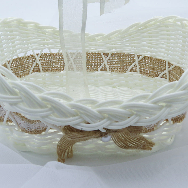 Ladies Wedding Basket with Satin Ribbon Kalsten