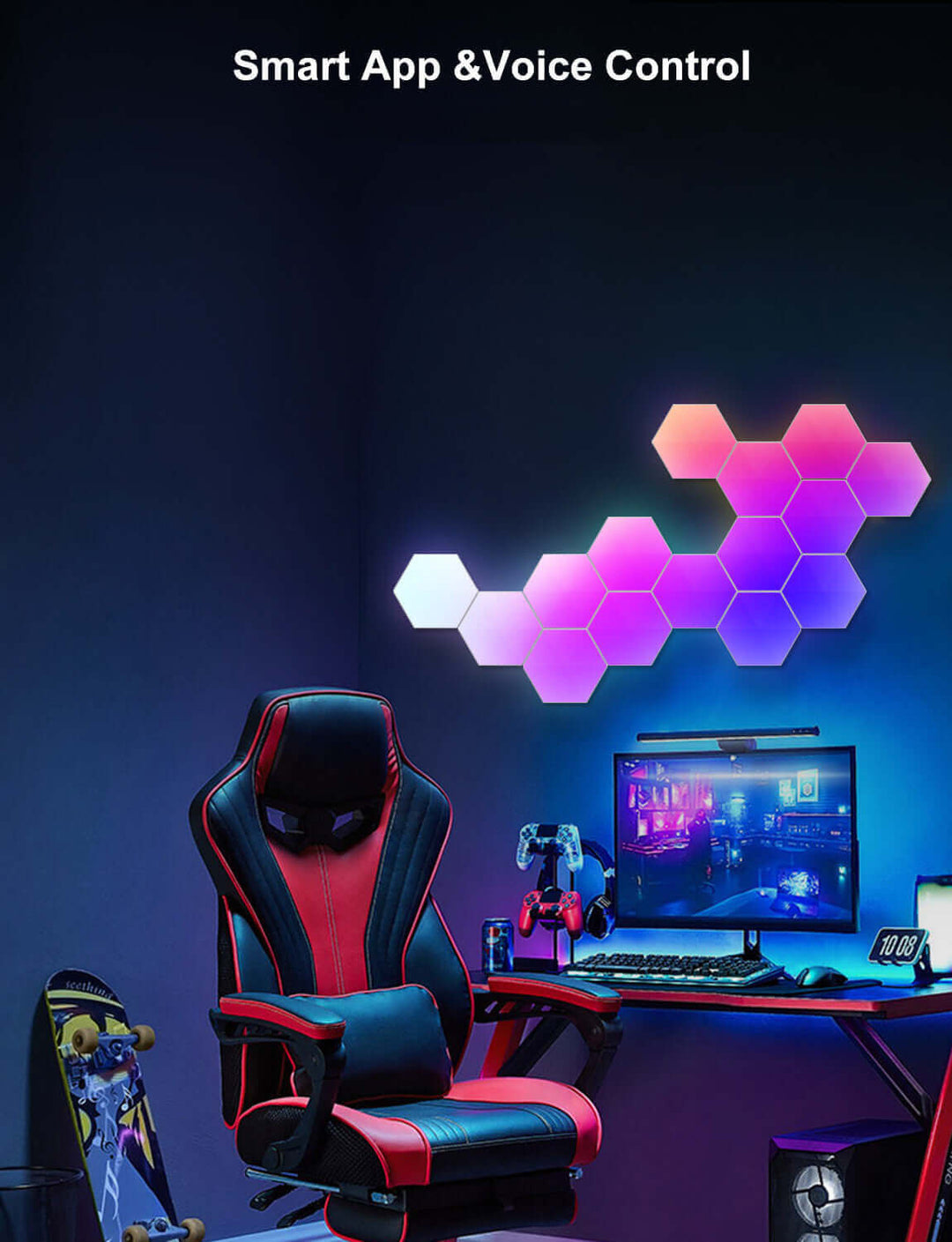 Graffiti Hexagonal Quantum Lamp Bedside Lamp Wall Lamp E-sports Ambience Light Smart Honeycomb Lamp | Kalsten