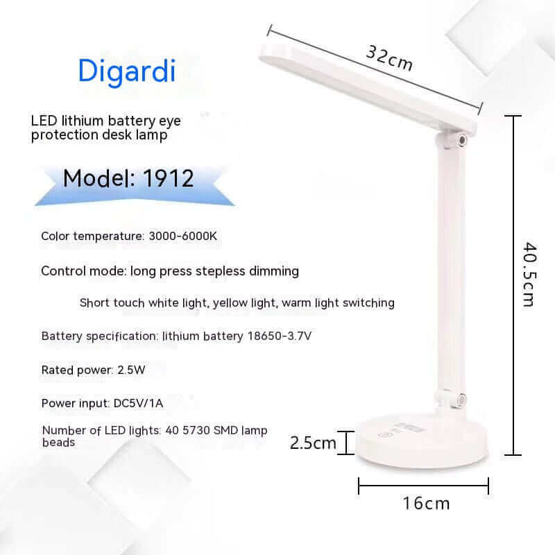 Dual-purpose Charging And Plug-in Table Lamp Folding Table Lamp Student Study Dormitory | Kalsten