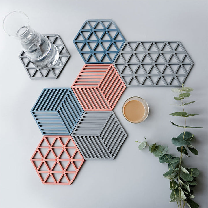 Unisex Silicone Coaster with Geometric Design Kalsten