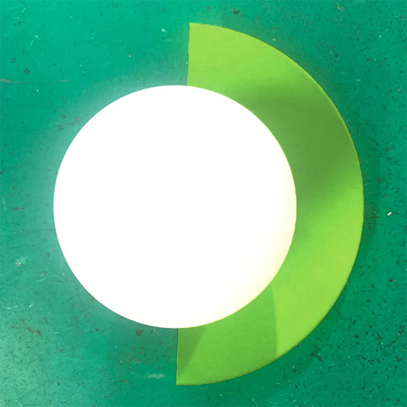 Glass Globe Wall Light with Color Base Kalsten