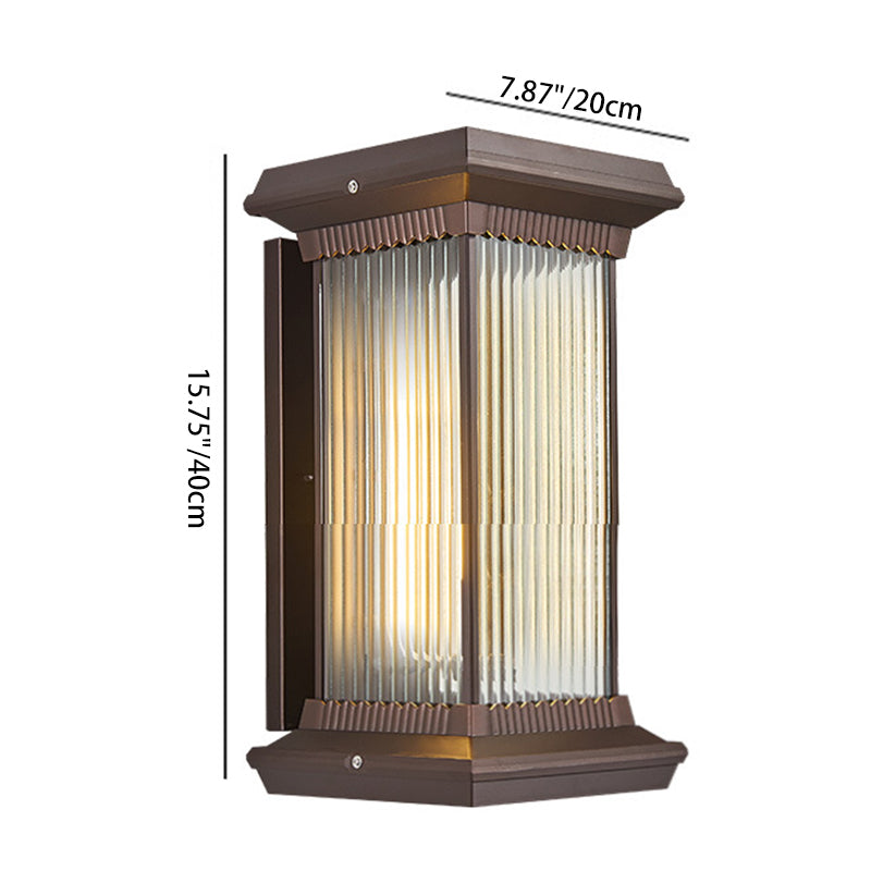 Modern Minimalist Waterproof Rectangle Aluminum Glass 1/2 Light Outdoor Wall Sconce Lamp For Garden | Kalsten