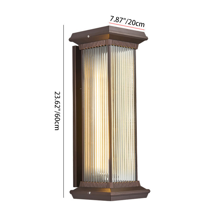 Modern Minimalist Waterproof Rectangle Aluminum Glass 1/2 Light Outdoor Wall Sconce Lamp For Garden | Kalsten