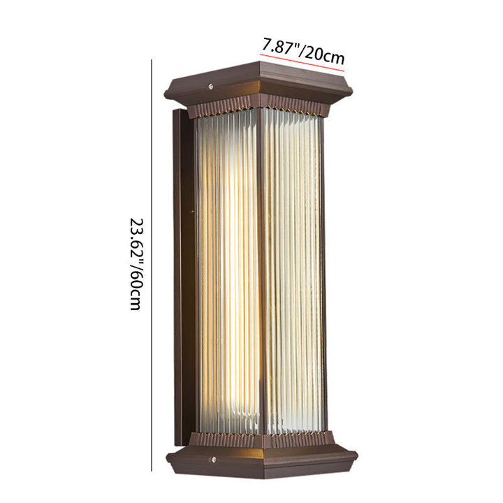 Modern Minimalist Waterproof Rectangle Aluminum Glass 1/2 Light Outdoor Wall Sconce Lamp For Garden | Kalsten