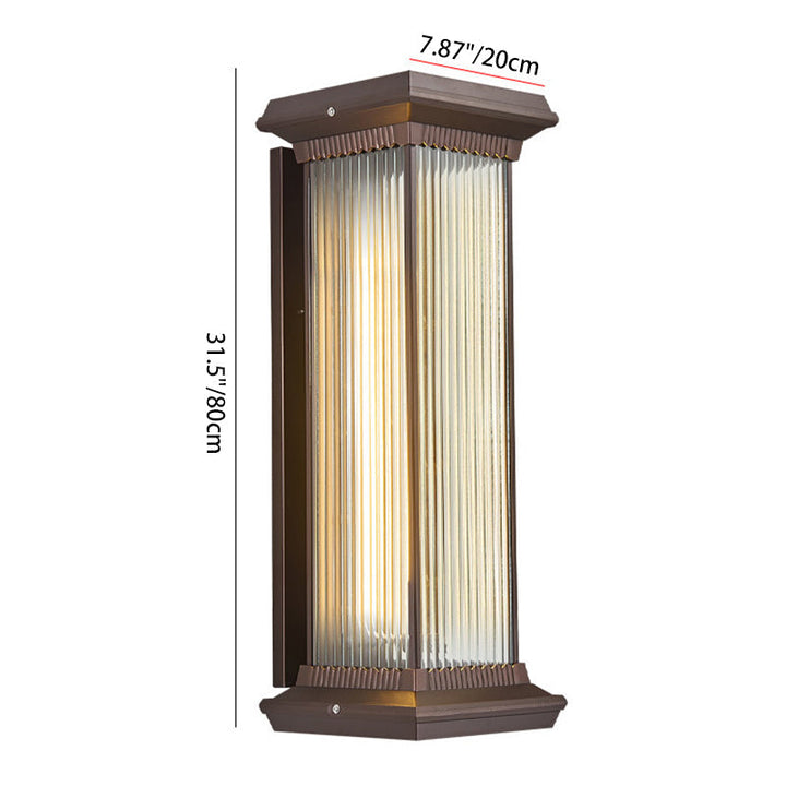 Modern Minimalist Waterproof Rectangle Aluminum Glass 1/2 Light Outdoor Wall Sconce Lamp For Garden | Kalsten