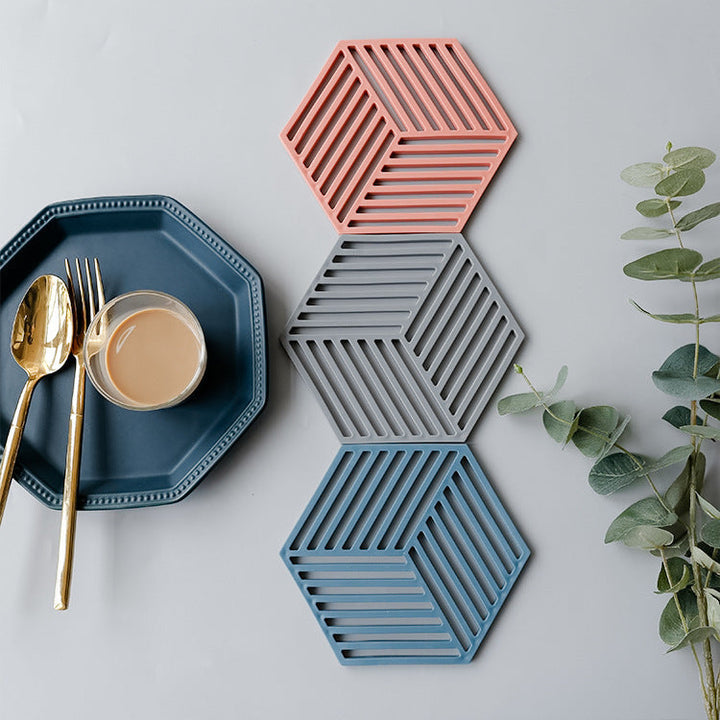 Unisex Silicone Coaster with Geometric Design Kalsten