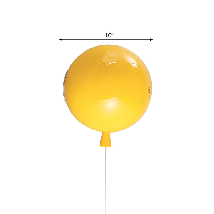 Creative Balloon Shaped Wall Sconce One Bulb Glass Wall Light for Baby Bedroom Corridor | Kalsten