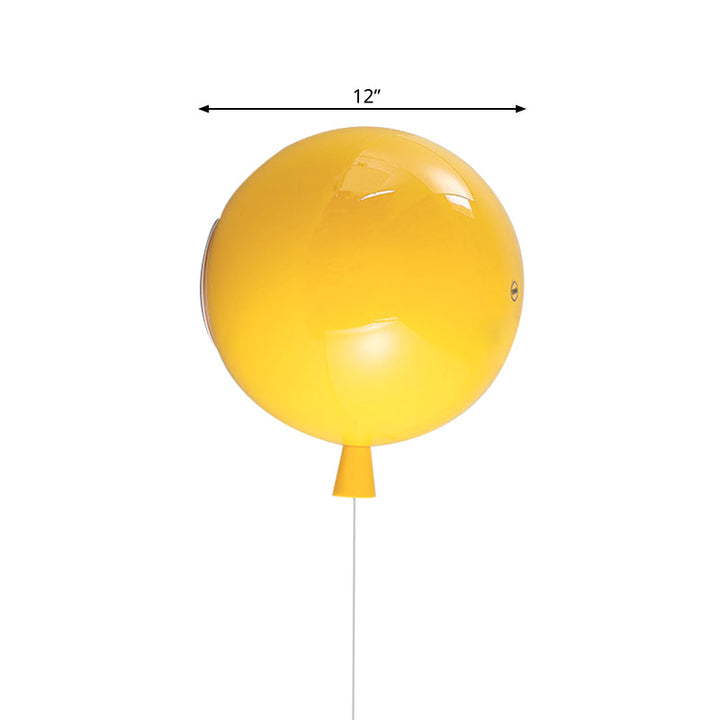 Creative Balloon Shaped Wall Sconce One Bulb Glass Wall Light for Baby Bedroom Corridor | Kalsten