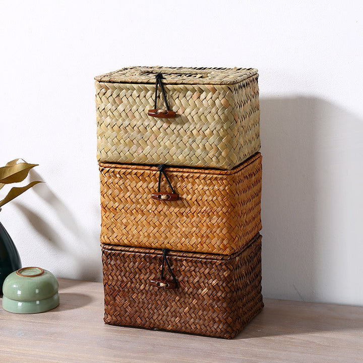 Unisex Handwoven Storage Box with Practical Lid Kalsten