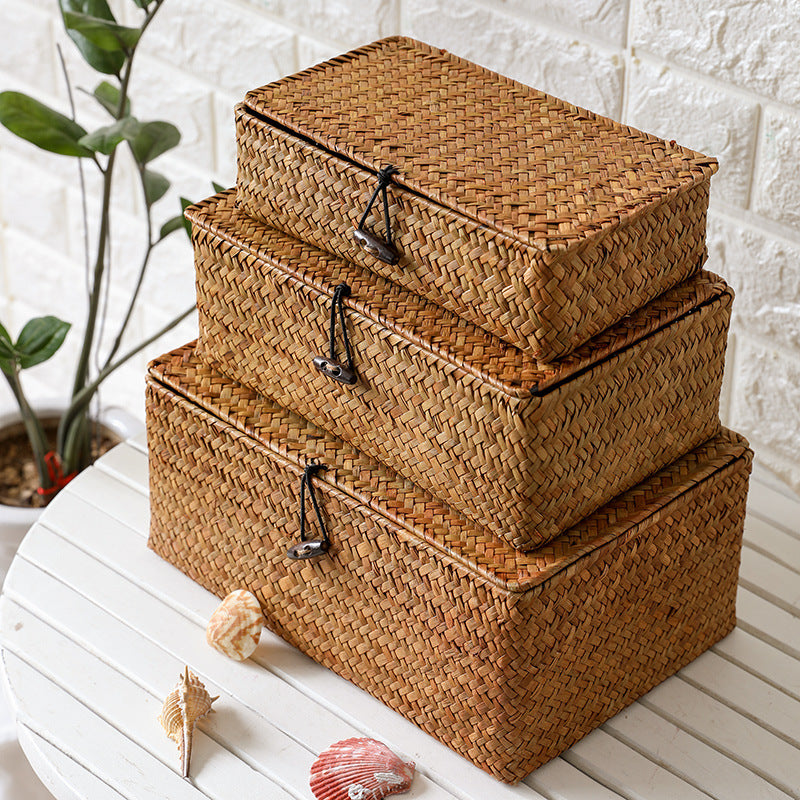 Handwoven Storage Box with Lid Kalsten