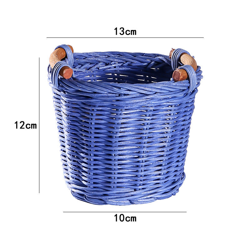 Unisex Handwoven Storage Basket with Wooden Handles Kalsten