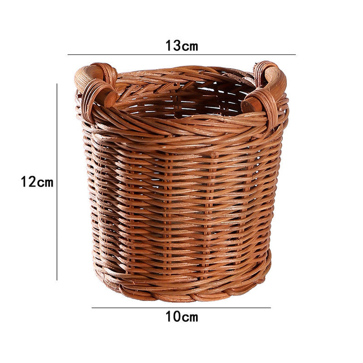 Unisex Handwoven Storage Basket with Wooden Handles Kalsten