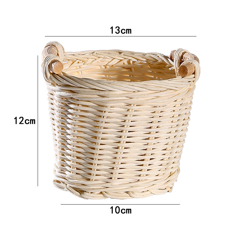 Unisex Handwoven Storage Basket with Wooden Handles Kalsten