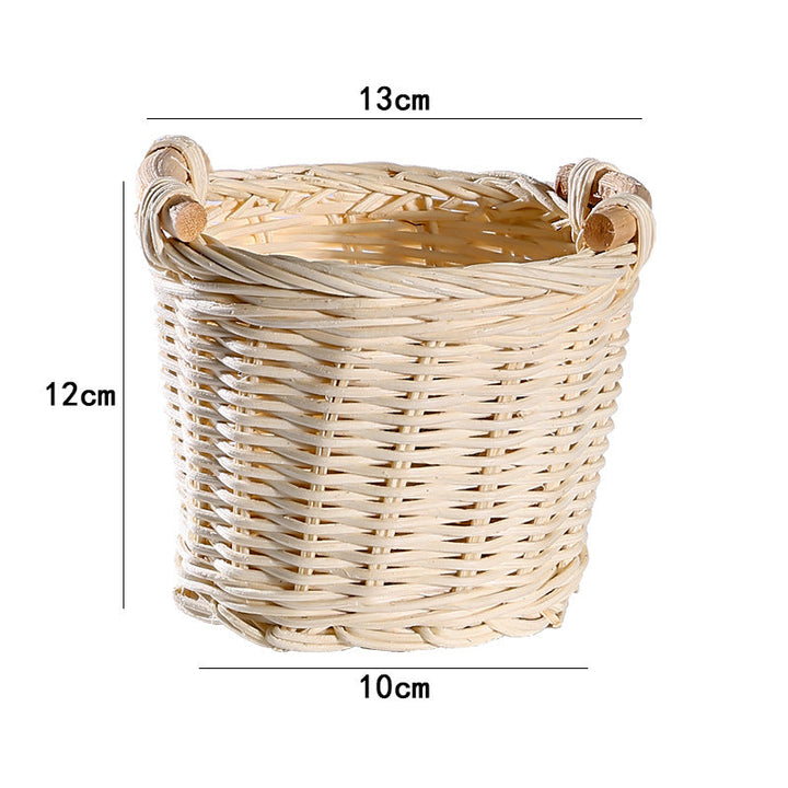 Unisex Handwoven Storage Basket with Wooden Handles Kalsten
