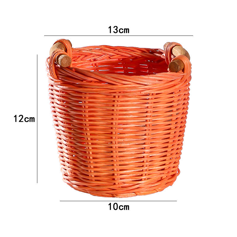 Unisex Handwoven Storage Basket with Wooden Handles Kalsten