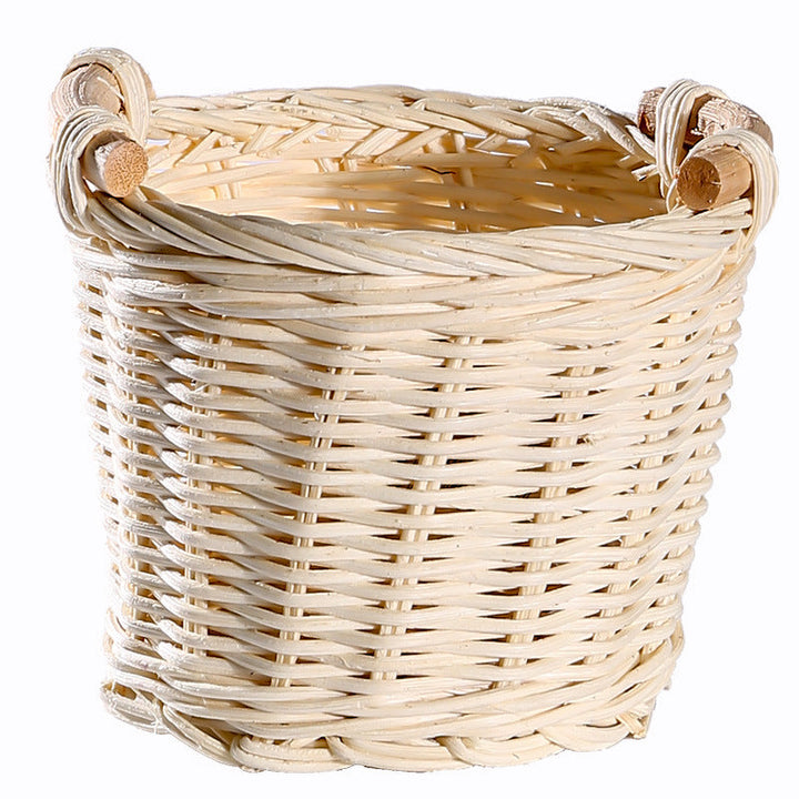 Unisex Handwoven Storage Basket with Wooden Handles Kalsten