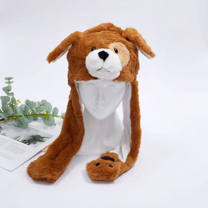 BowLift 丨 Women's Cute Fluffy Plush Hat Movable Ears