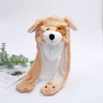Brehn | Women's Cute Fluffy Plush Hat With Moving Ears