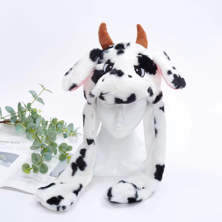 Kalsten 丨 Women's Cute Fluffy Plush Hat Movable Ears