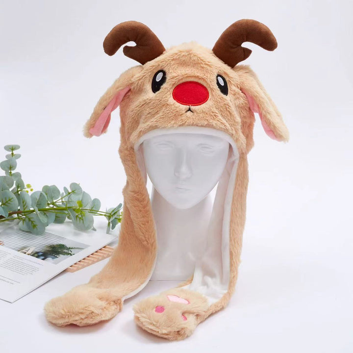 Kalsten 丨 Women's Cute Fluffy Plush Hat Movable Ears