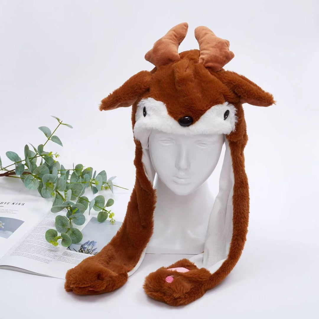 Kalsten 丨 Women's Cute Fluffy Plush Hat Movable Ears