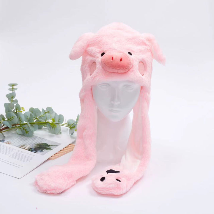 Kalsten 丨 Women's Cute Fluffy Plush Hat Movable Ears