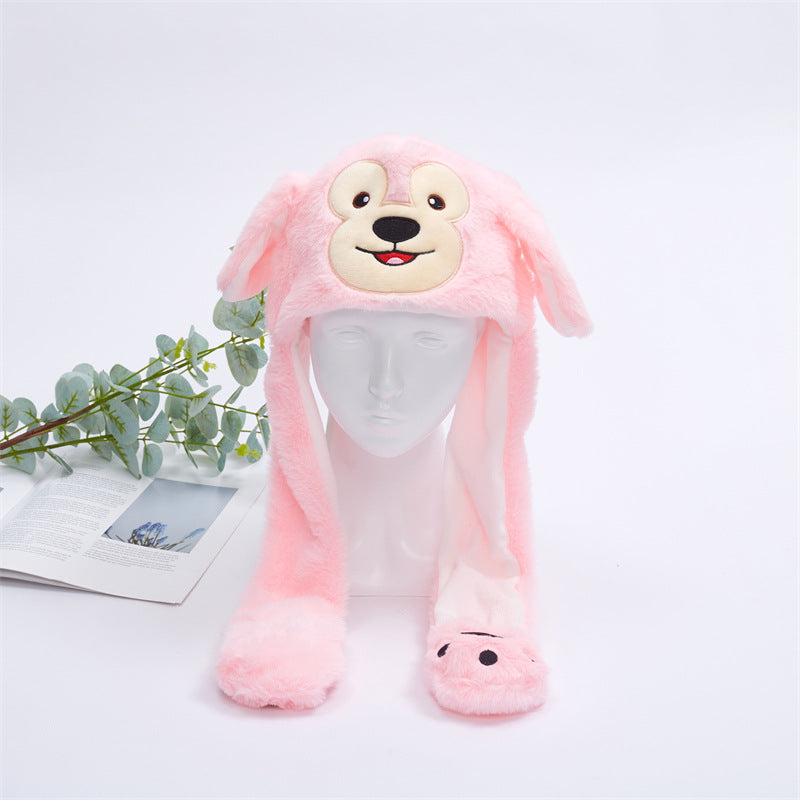 Kalsten 丨 Women's Cute Fluffy Plush Hat Movable Ears