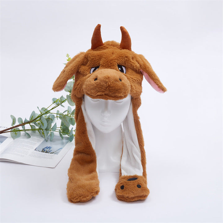 Kalsten 丨 Women's Cute Fluffy Plush Hat Movable Ears