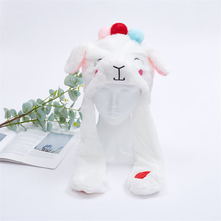 Kalsten 丨 Women's Cute Fluffy Plush Hat Movable Ears