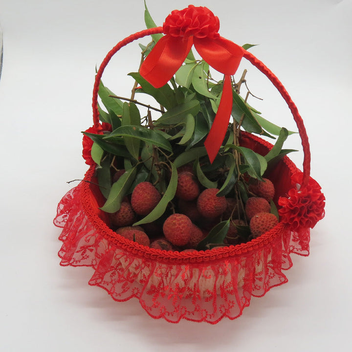 Ladies Elegant Decorative Basket with Tulle and Flowers Kalsten