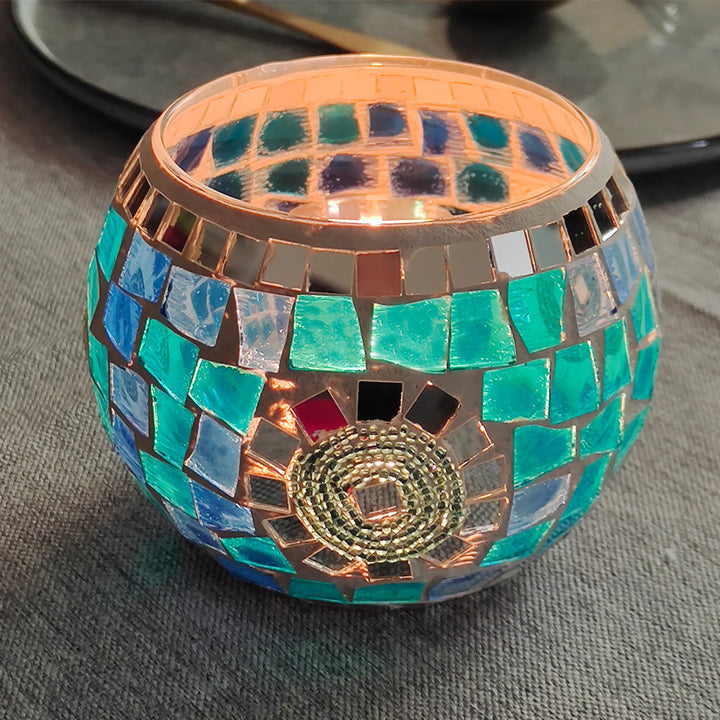 Kalsten | European Retro Glass Mosaic Tealight Holder