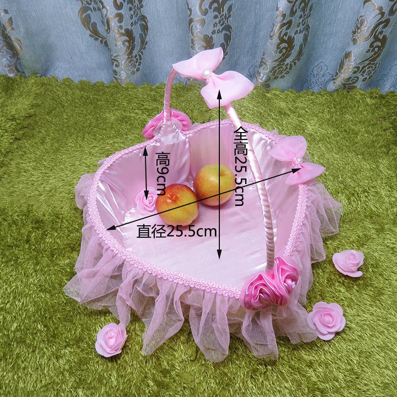Ladies Elegant Decorative Basket with Tulle and Flowers Kalsten