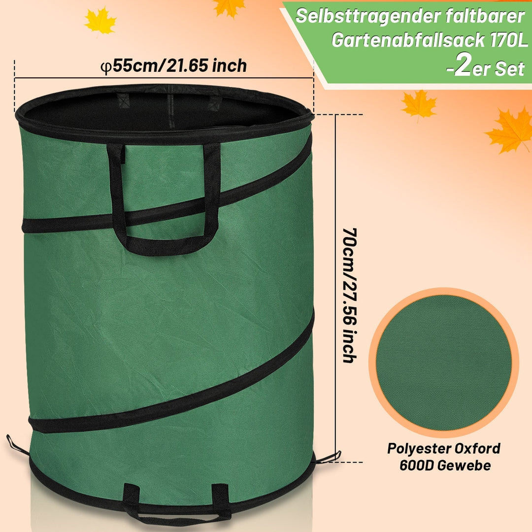 Gartensack Pop Up Garden Waste Bag 170L with Handles | Kalsten