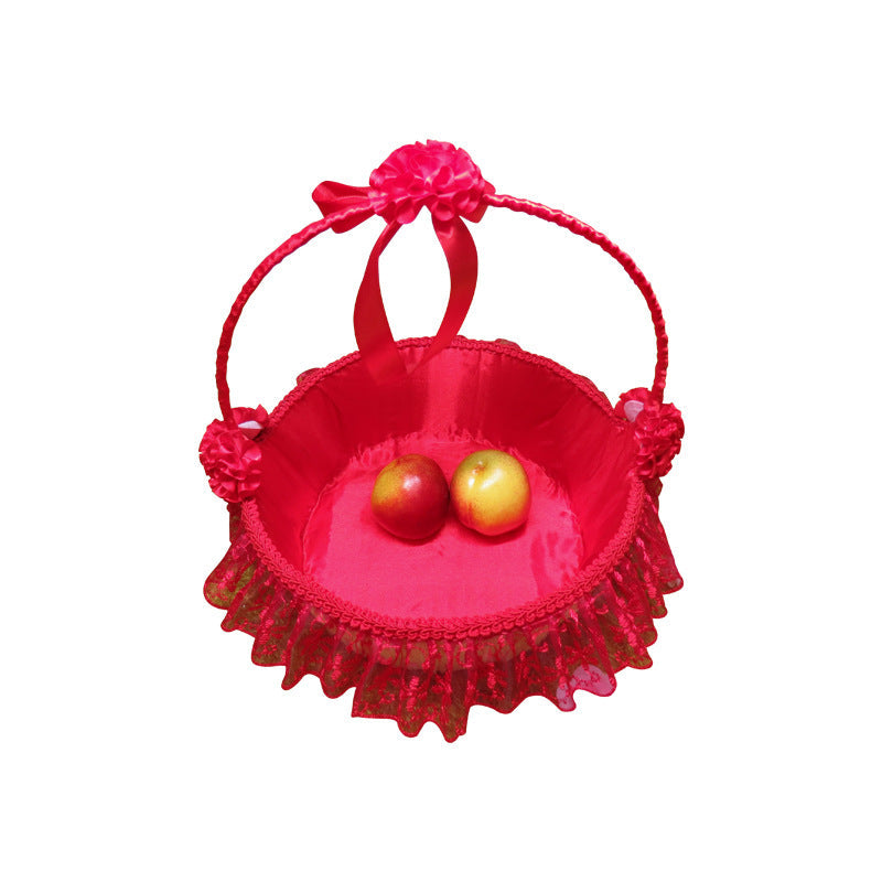 Ladies Elegant Decorative Basket with Tulle and Flowers Kalsten