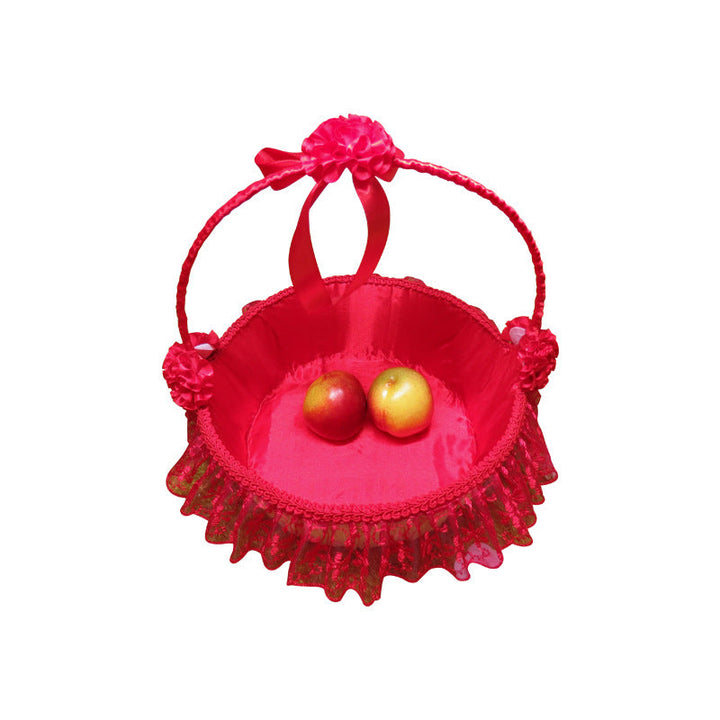 Ladies Elegant Decorative Basket with Tulle and Flowers Kalsten