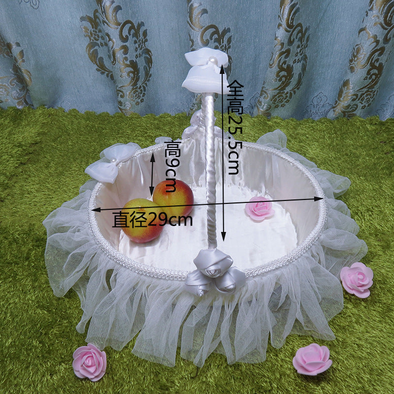 Ladies Elegant Decorative Basket with Tulle and Flowers Kalsten