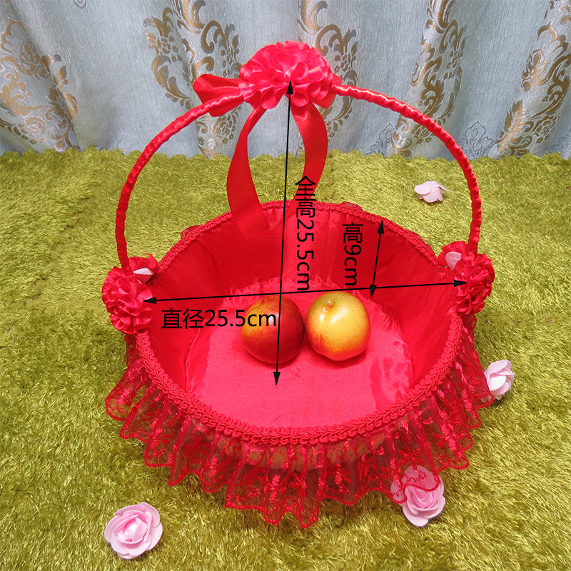 Ladies Elegant Decorative Basket with Tulle and Flowers Kalsten