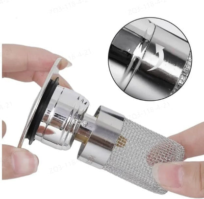 Stainless Steel Drain Filter with Hair Catcher – Stainless Steel Strainer for Kitchen and Bathroom, Clog-Free | Brehn