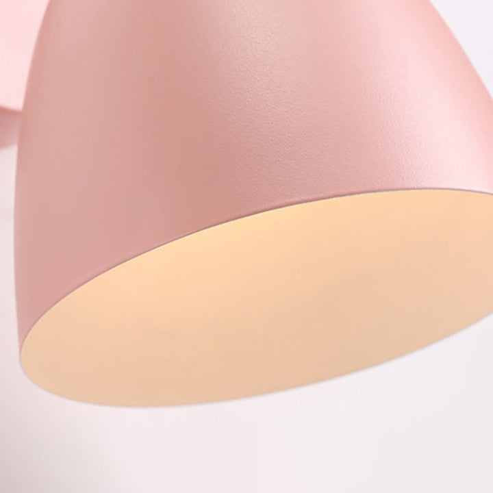 Modern Minimalistic Round Horn Aluminum Wood 1-Light Wall Lamp for Bedroom | Kalsten