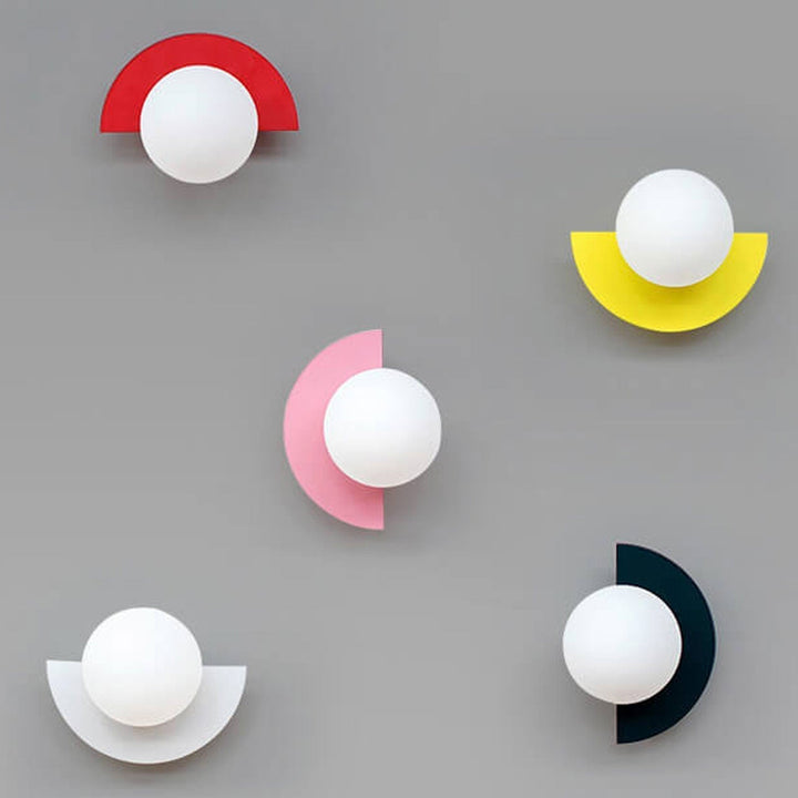 Glass Globe Wall Light with Color Base Kalsten