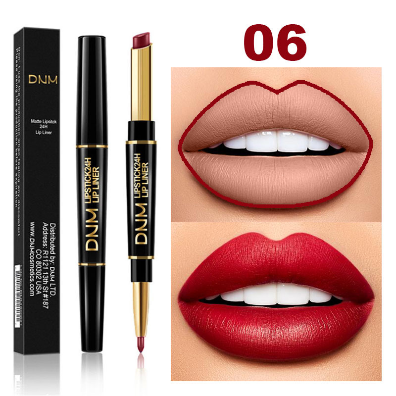 Karnz | 2-in-1 Dual Lipstick & Lip Liner | Matte Texture & Long-Lasting Finish | Highly Pigmented & Waterproof | 12 Shades for Precision Makeup