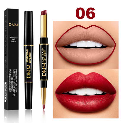 Karnz | 2-in-1 Dual Lipstick & Lip Liner | Matte Texture & Long-Lasting Finish | Highly Pigmented & Waterproof | 12 Shades for Precision Makeup