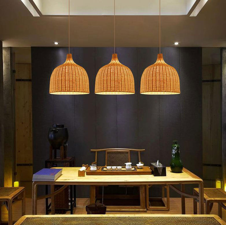Bamboo Rattan Basket Pendant Light For Kitchen | Kalsten