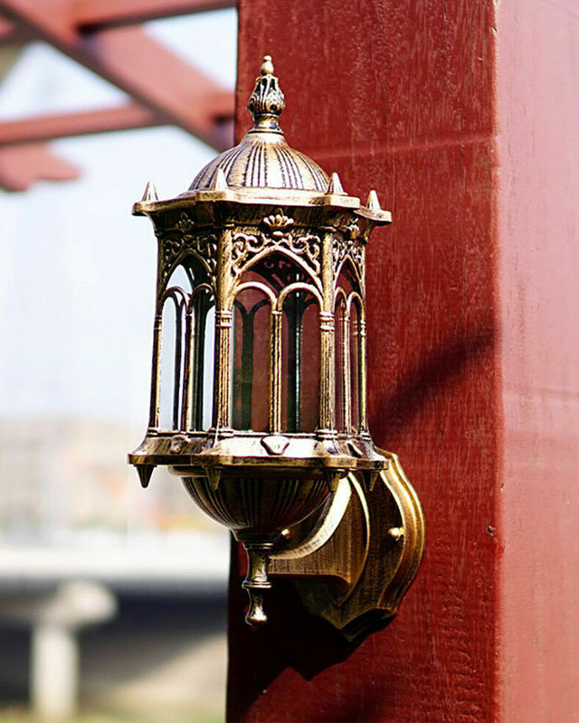 Antique Gold Outdoor Wall Lamp