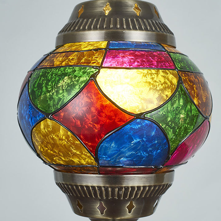Traditional Tiffany romantic oval iron enameled 1-light table lamp for the bedroom | Kalsten